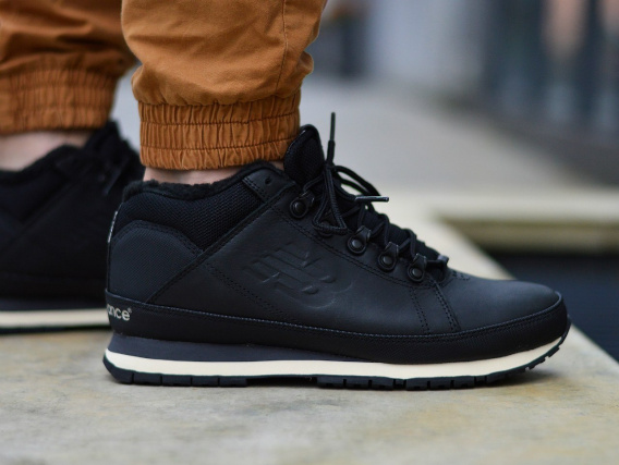 new balance-hl754bn - black suede fur